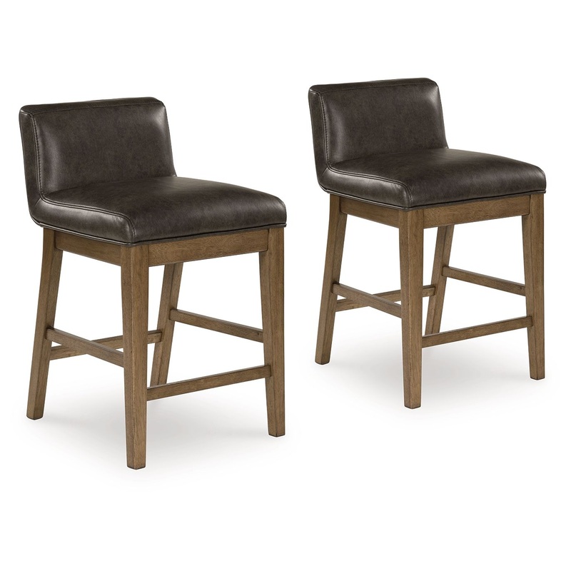 Cabalynn – Upholstered Barstool (Set of 2) – Two-tone Brown