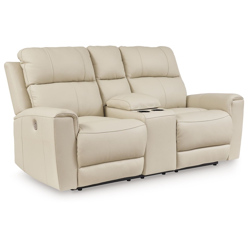 Dahlmoore – Dbl Power Reclining Loveseat With Console – Almond