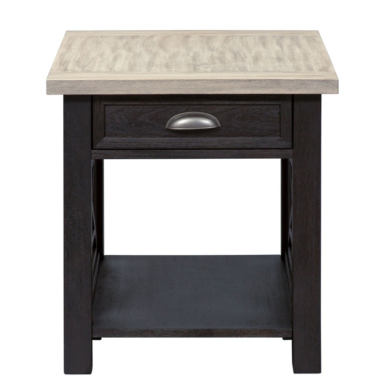Heatherbrook – Drawer End Table – Black