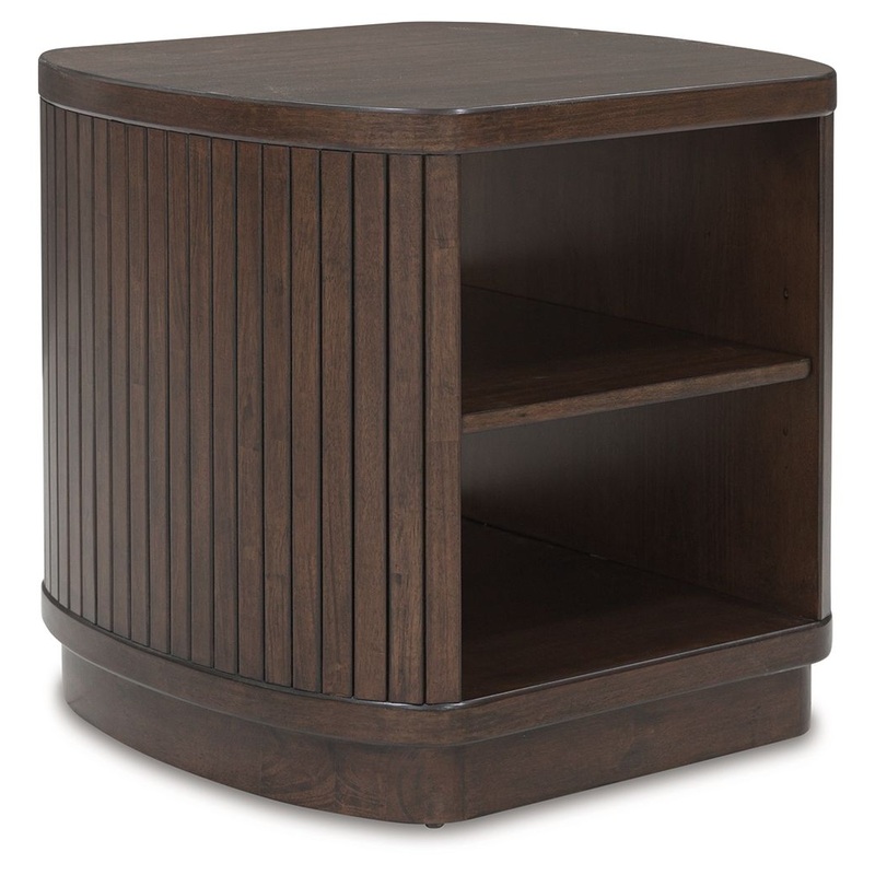 Korestone – Square End Table – Dark Brown
