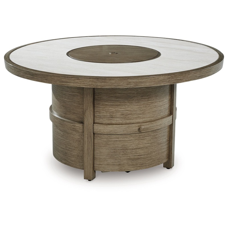Rainier Ranch – Round Fire Pit Table – Beige