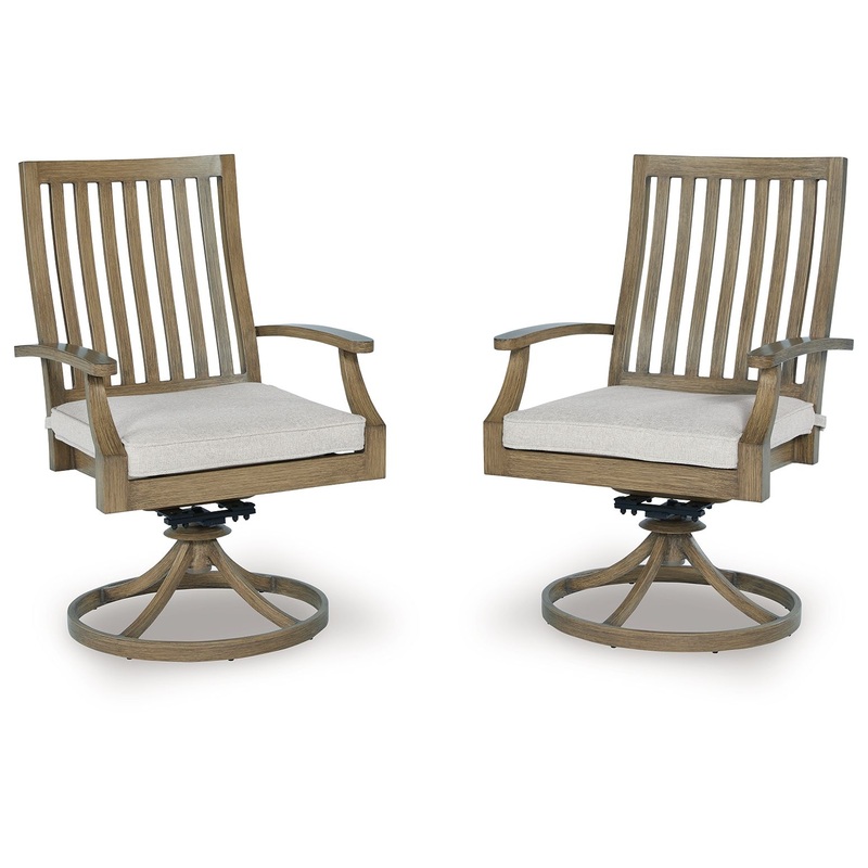 Rainier Ranch – Swivel Chair With Cushion (Set of 2) – Brown / Beige