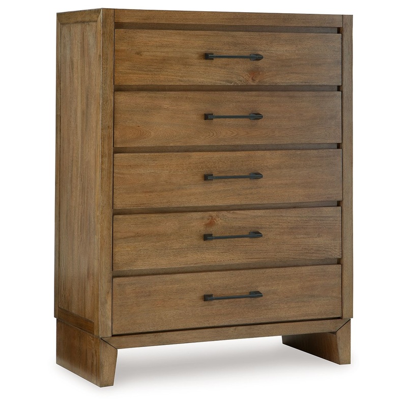 Sherbana – Five Drawer Chest – Light Brown