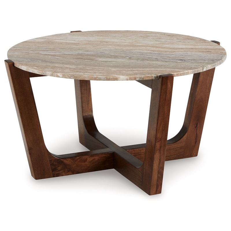 Tanidore – Round Cocktail Table – Warm Brown