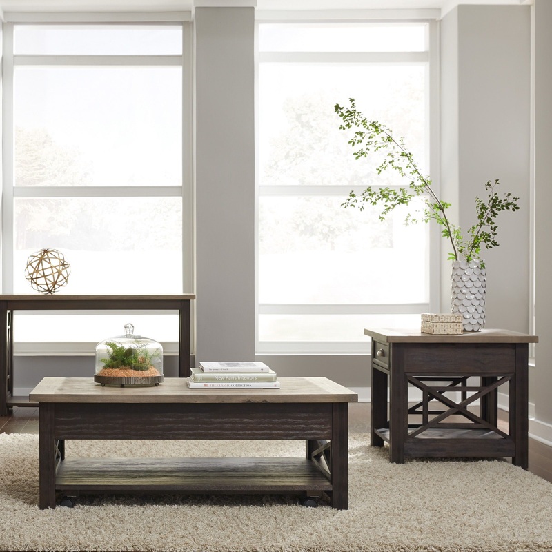 Heatherbrook – 3 Piece Table Set (1 Lift Top Cocktail 2 End Tables) – Black