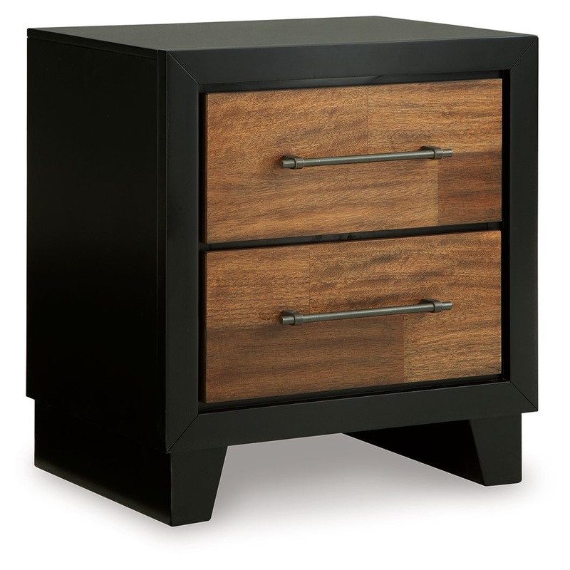 Kraeburn – Two Drawer Night Stand – Brown / Black