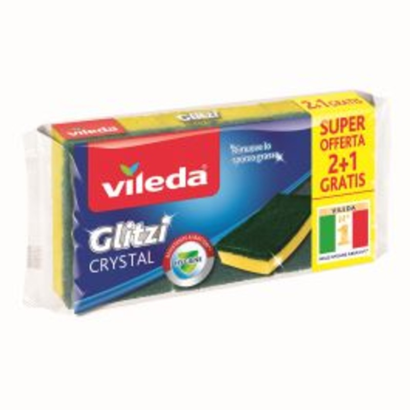 2+1 VILEDA GLITZI CRYSTAL SPONGES WITH ANTIBACTERIAL