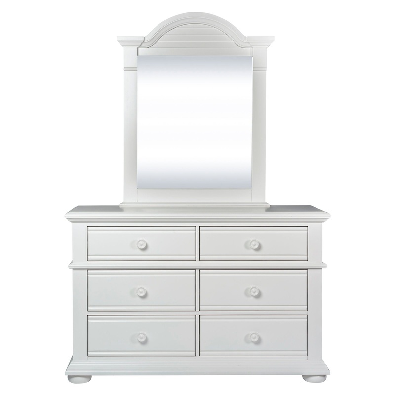 Summer House – 6 Drawers Dresser & Mirror – White