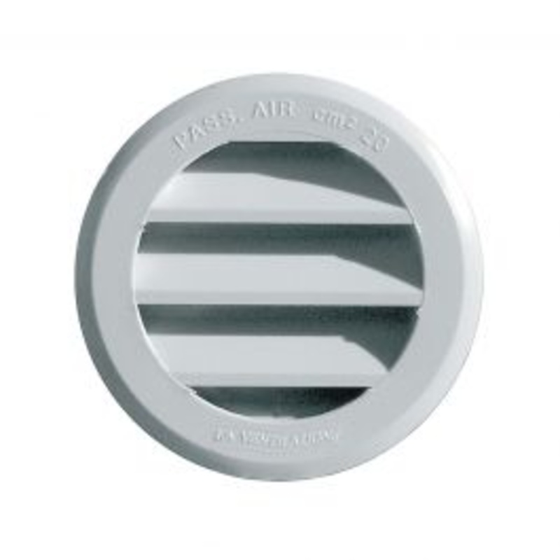 VENTILATION GRILLE 63X15 MM HOLE DIAMETER 60 MM WHITE PLASTIC