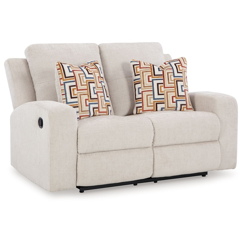Danum – Reclining Loveseat|White|Blue