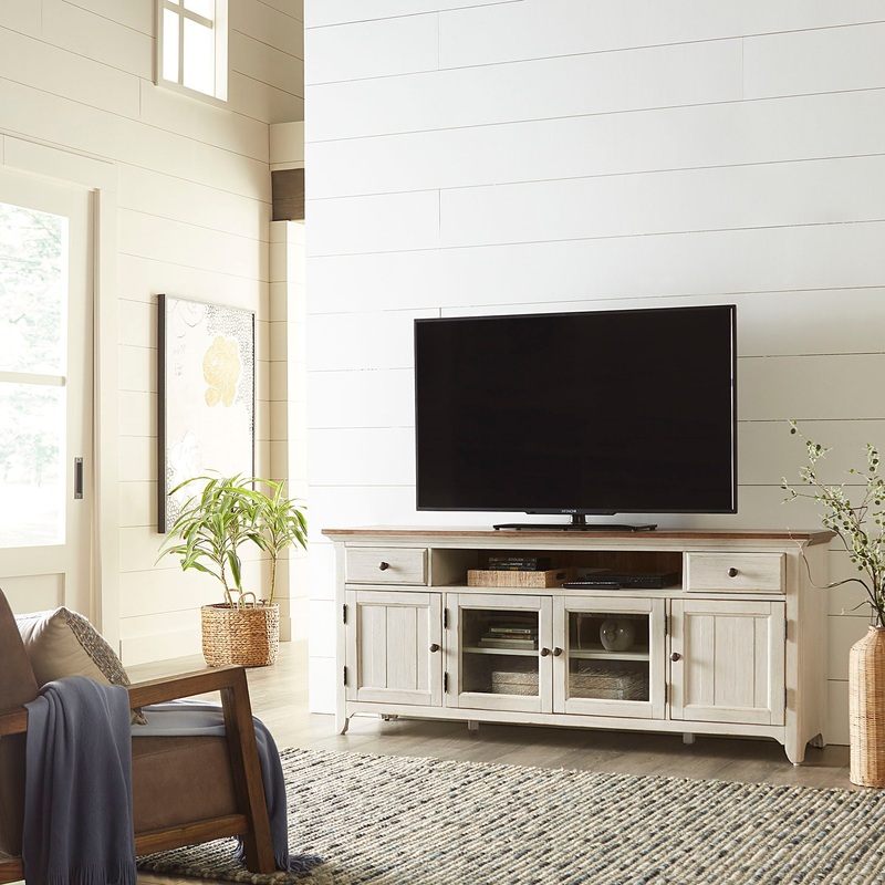 Farmhouse Reimagined – Entertainment 72 TV Stand – White