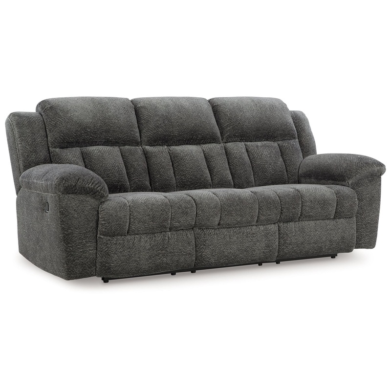 Frohn – Reclining Sofa|Dark Gray|Dark Brown