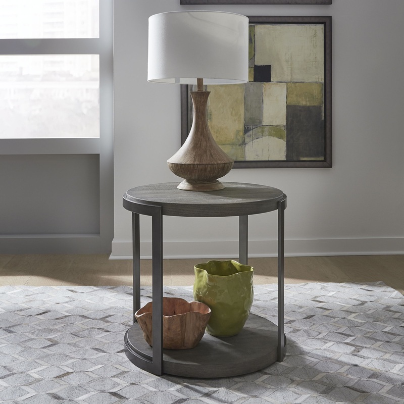 Modern View – Round End Table – Dark Gray