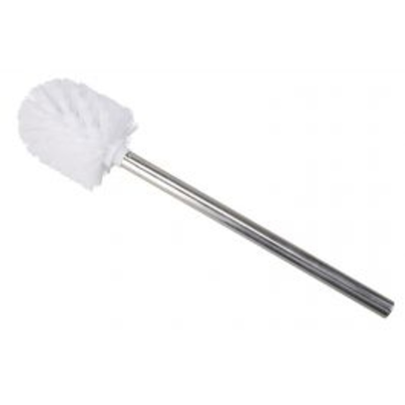 TOILET BRUSH WHITE BRISTLES CHROME HANDLE 78MM
