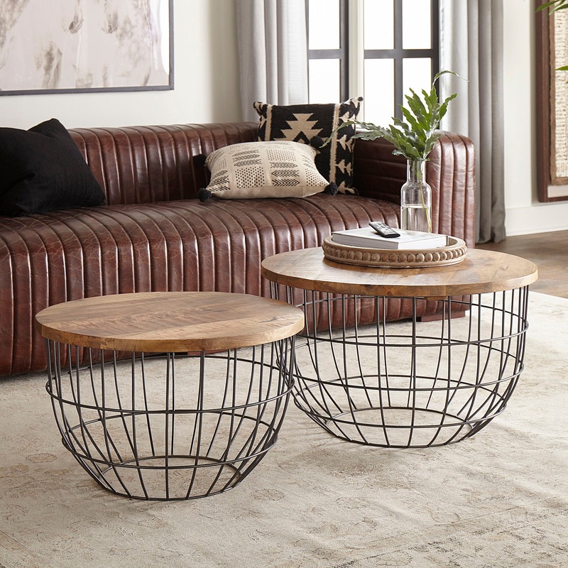 Akins – Nesting Caged Accent Tables – Light Brown