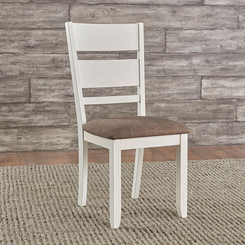 Brook Bay – Slat Back Upholstered Side Chair – White