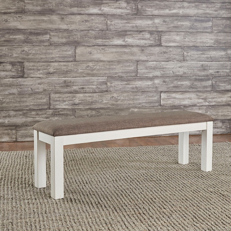 Brook Bay – Upholstered Dining Bench – White