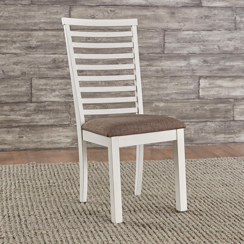 Brook Bay – Upholstered Ladder Back Side Chair – White