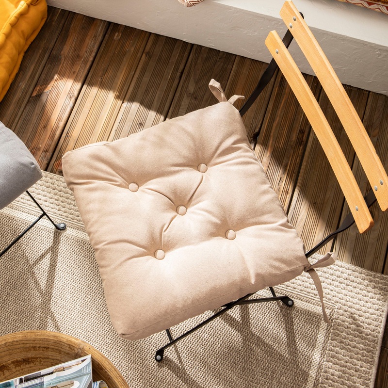 LUCK CHAIR COVER ECRU 40X40X6 CM POLYCOTTON