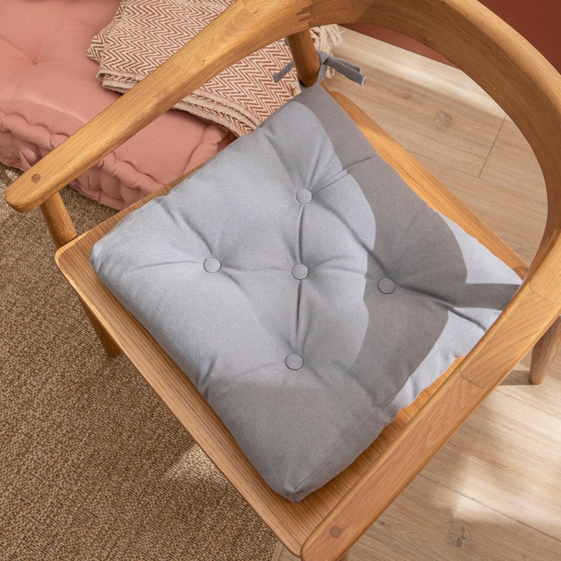 LUCK GREY GRANITE CHAIR COVER 40X40X6 CM POLYCOTTON