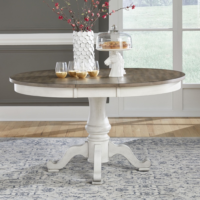Ocean Isle – Pedestal Table – Antique White