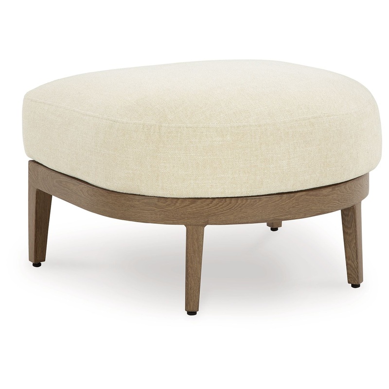 Serene Bay – Ottoman With Cushion – Dark Brown / White