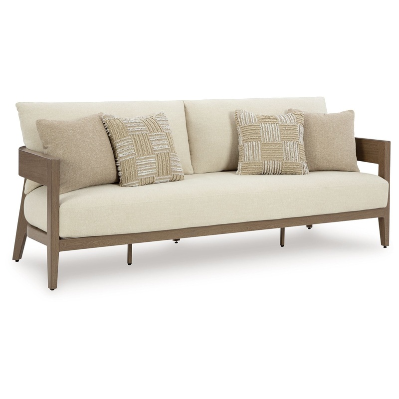 Serene Bay – Sofa With Cushion – Dark Brown / White