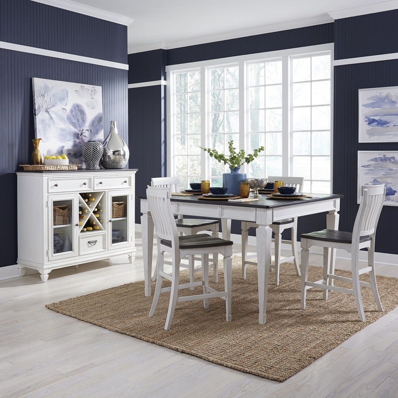 Allyson Park – 5 Piece Gathering Table Set – White