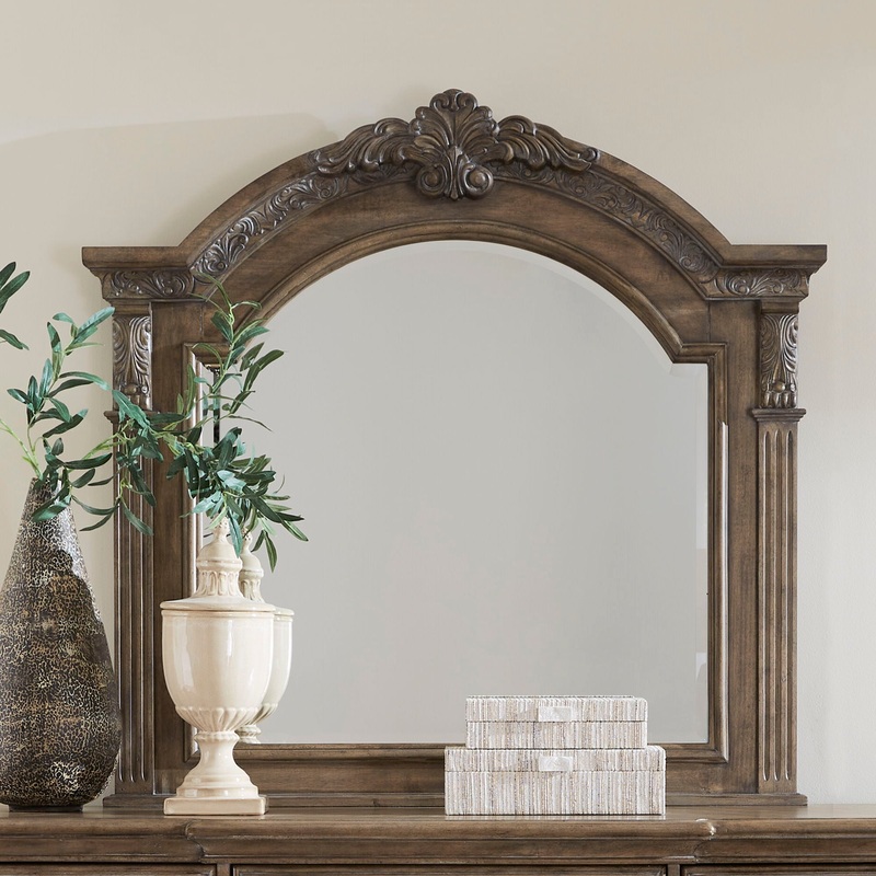 Carlisle Court – Arched Mirror – Medium Brown