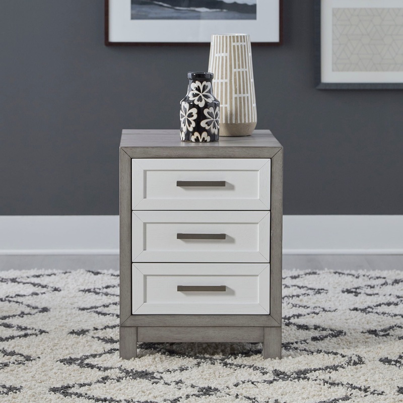 Palmetto Heights – 3 Drawer Chair Side Table – White