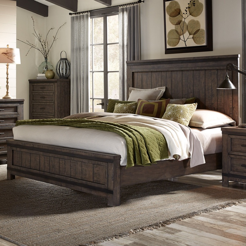 Thornwood Hills – Panel Bed|Dark Gray|Full|Twin|King|Queen|California King
