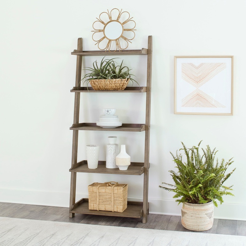 Americana Farmhouse – Leaning Pier Bookcase – Light Brown