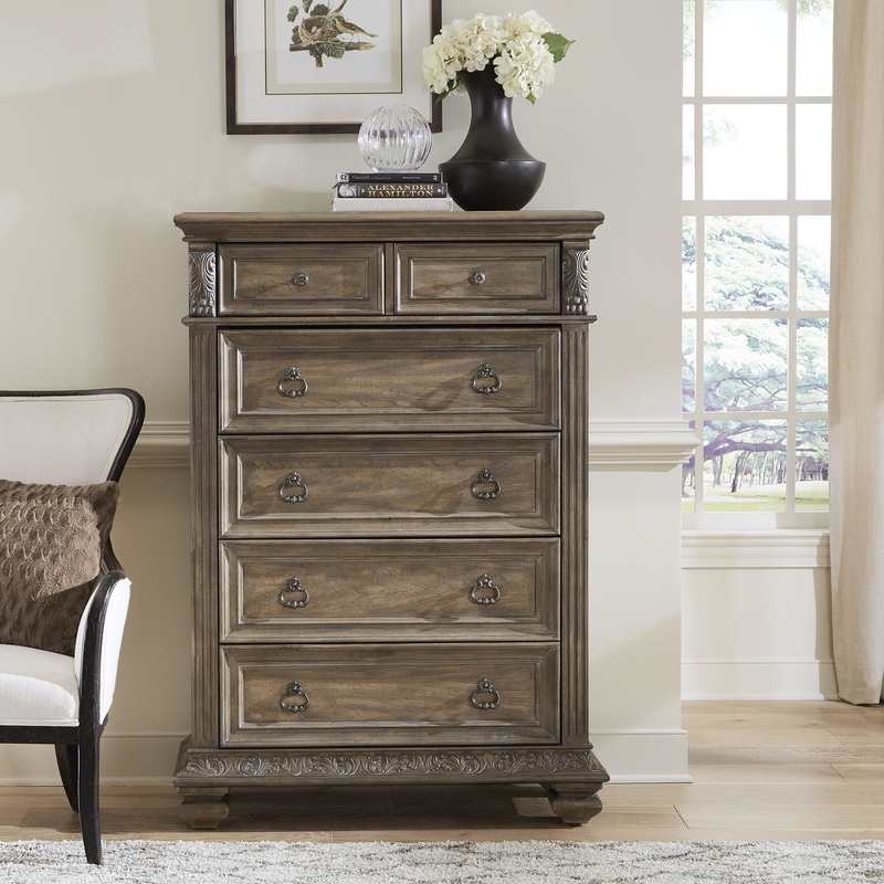 Carlisle Court – 5 Drawer Chest – Medium Brown