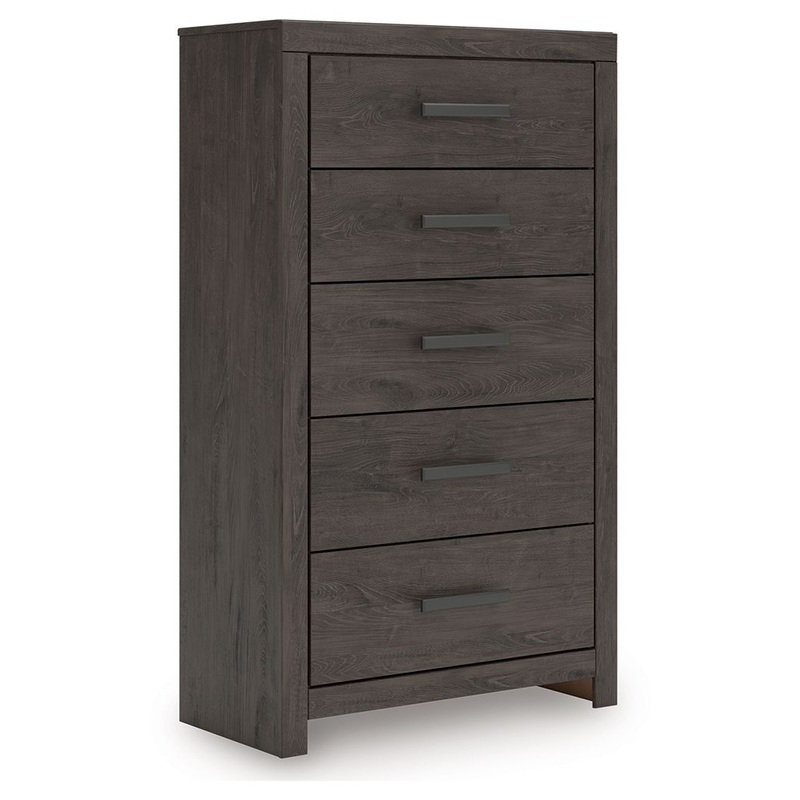 Prendonea – Five Drawer Chest – Charcoal