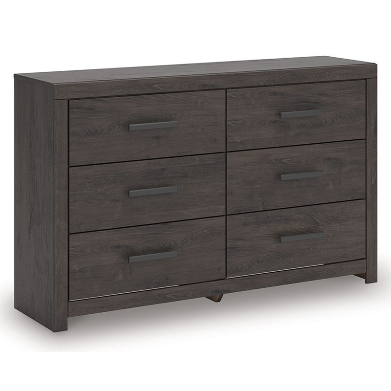 Prendonea – Six Drawer Dresser – Charcoal