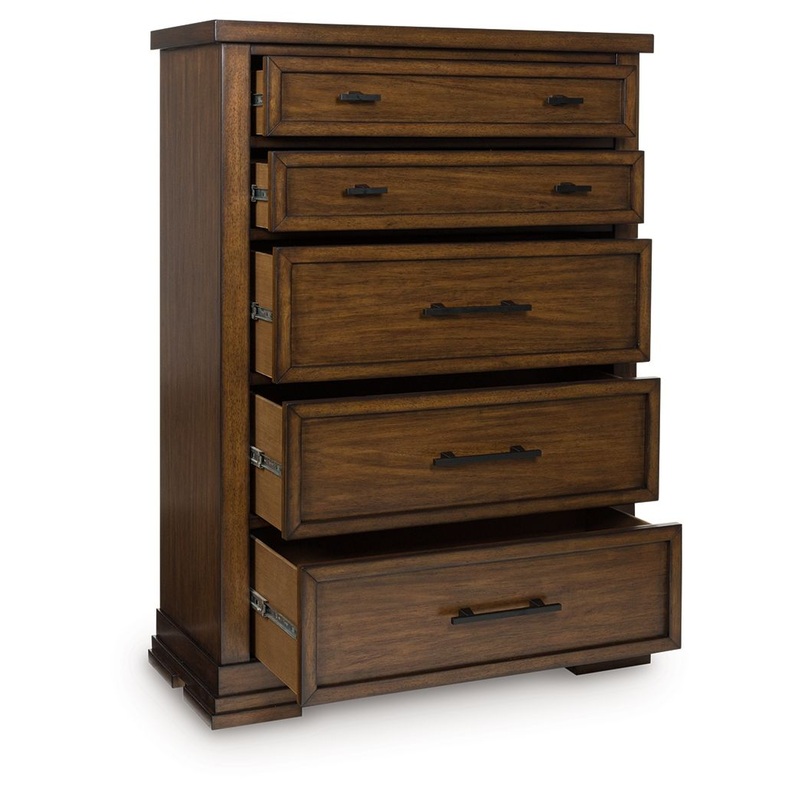 Taffenbrook – Five Drawer Chest – Medium Brown