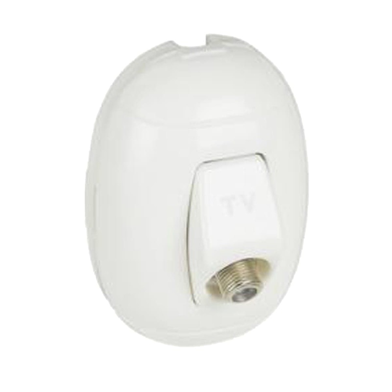 OVAL FEMALE TV SOCKET WHITE
