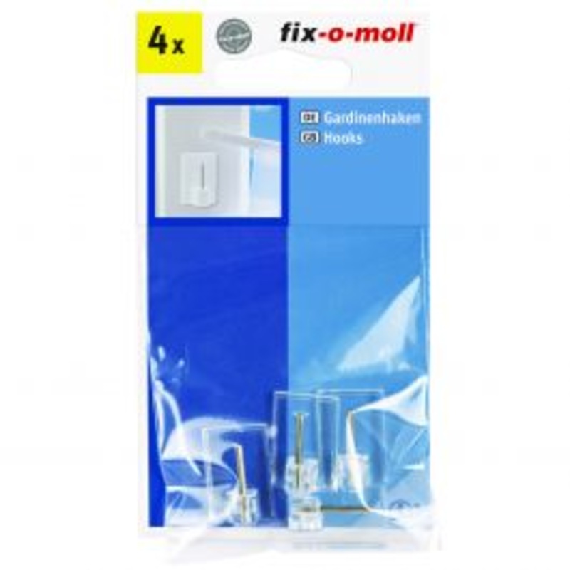 4 SMALL TRANSPARENT ADHESIVE HOOKS