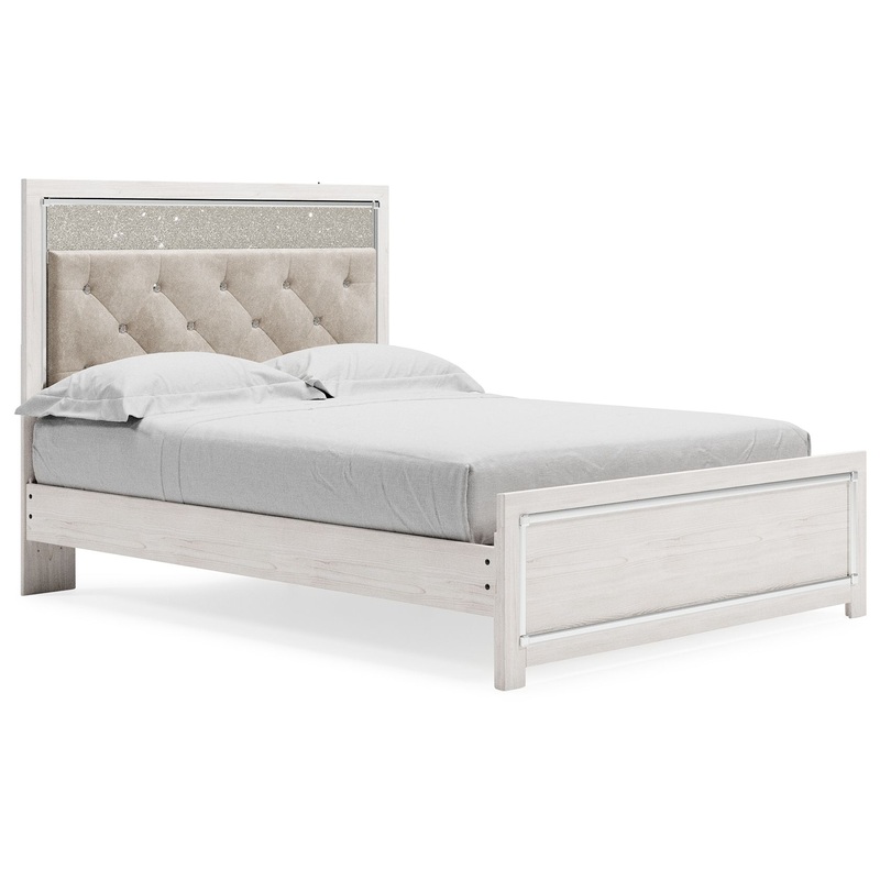 Altyra – Queen Panel Bed With Roll Slats – White