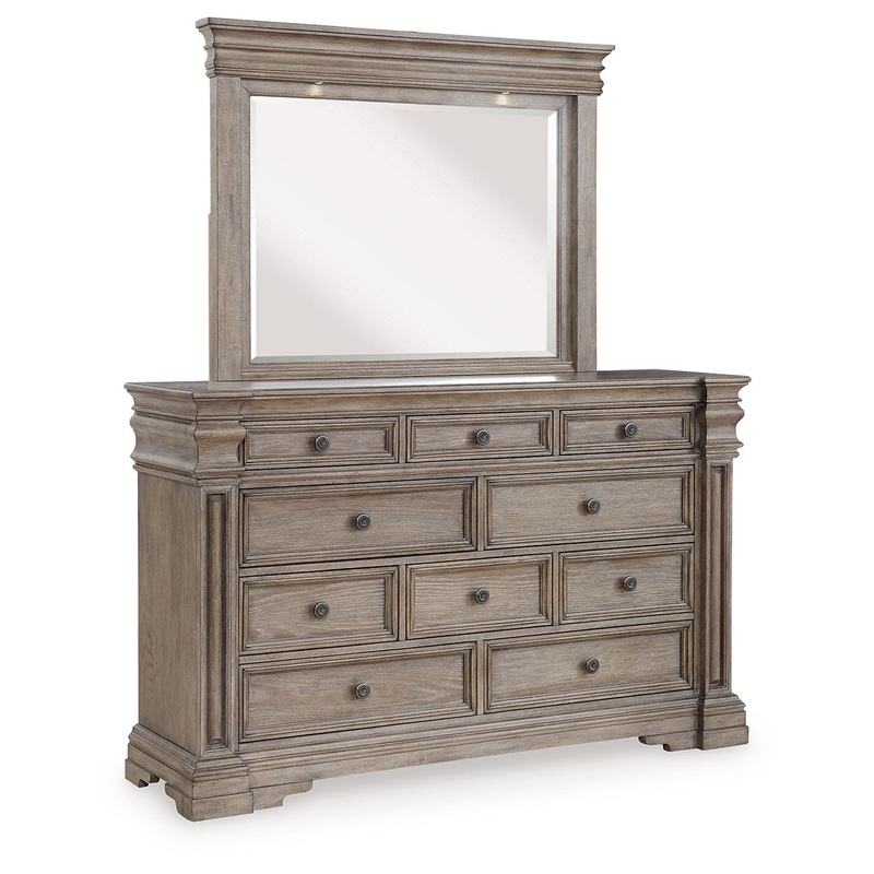 Blairhurst – Dresser And Mirror – Light Grayish Brown