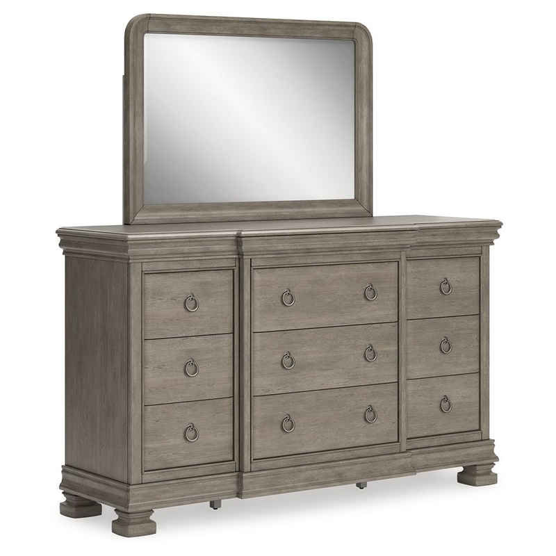 Lexorne – Dresser And Mirror – Gray