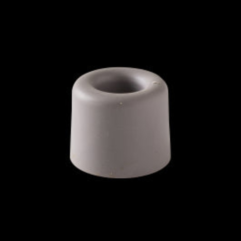 VULCANISED RUBBER DOORSTOP WITH DOUBLE FASTENING GREY D 3 X H 2.5 CM