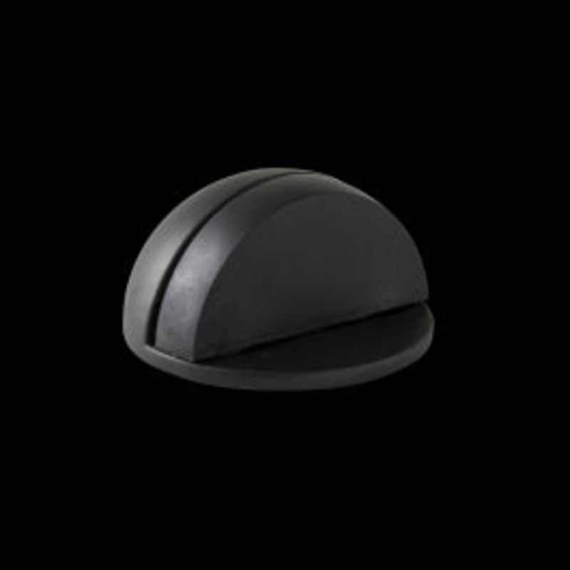 ZINC MOON DOORSTOP WITH DOUBLE MATT BLACK FIXING D 4.7 X H 2.5 CM, 2 PIECES INSPIR