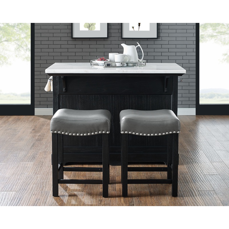 Aspen – 3 Piece Kitchen Island Set – Black