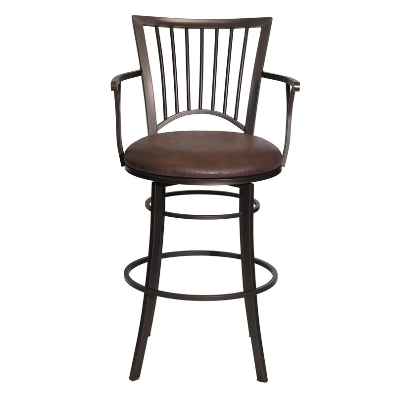 Bayview – Swivel Stool|Dark Brown|Bar Height (28″-30″)|Counter Height (24″-27″)