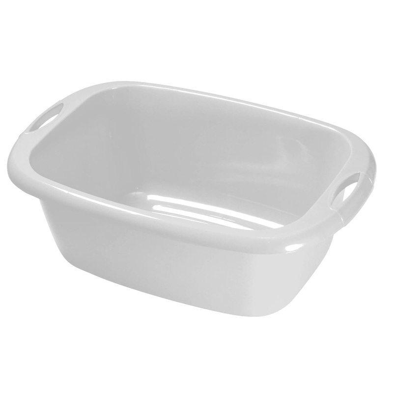CREAM PLASTIC RECTANGULAR BASIN H15W30D38CM LT22