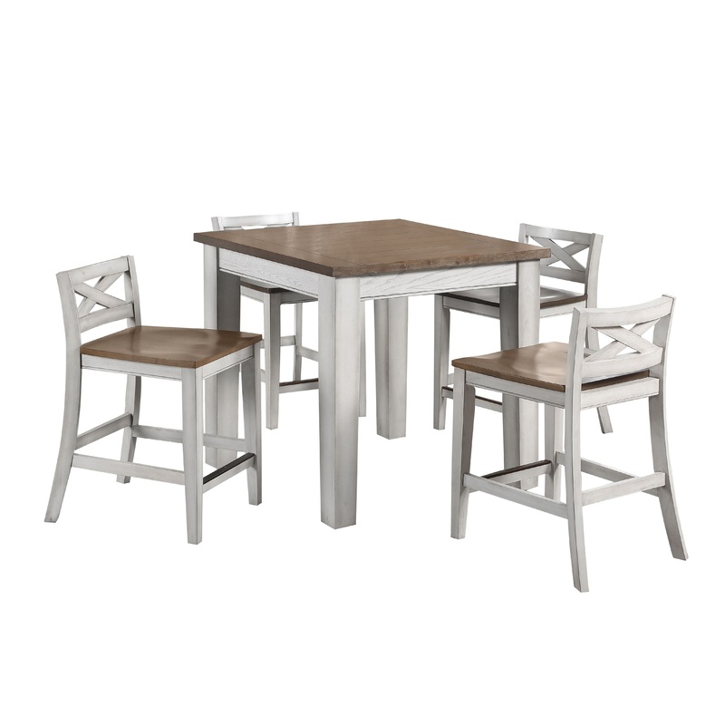 Lindale – 5 Piece Counter Dining Set – White