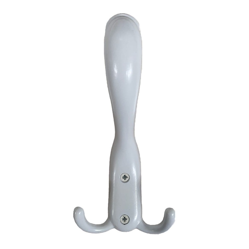 MATT WHITE ZAMAK COAT HOOK, H17XL7,5 CM