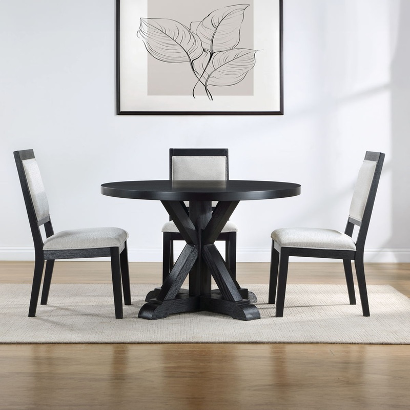 Molly – Dining Set|Black|Dark Brown|5 Pc. Table, 4 Chairs