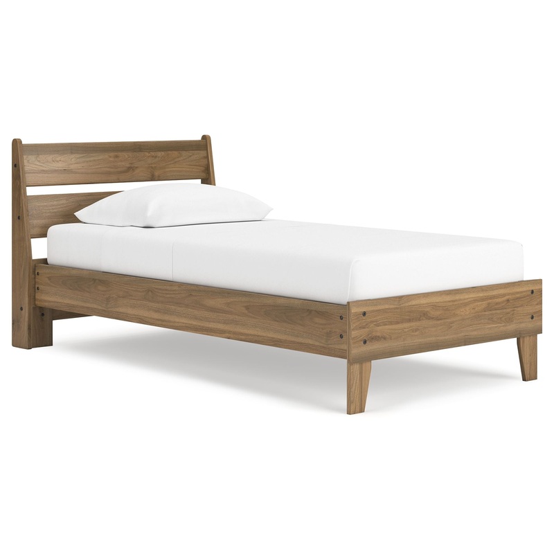 Deanlow – Platform Panel Bed|Light Brown|Twin|Full|Queen